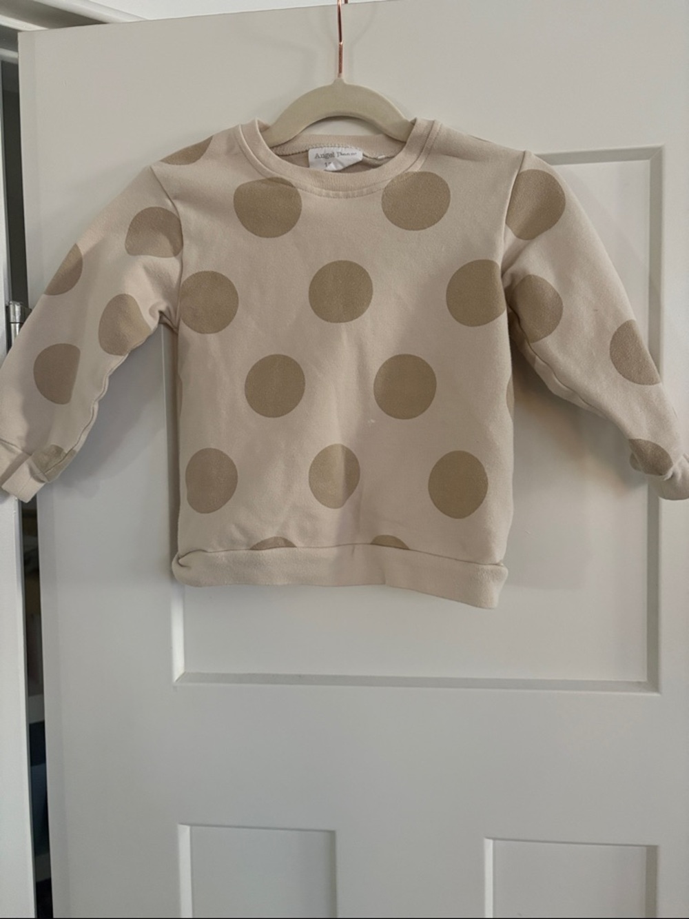 Angel Dear Baby Girl Cream Polka Dot Sweatshirt 12-18Month
